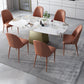 Glam 1/4/5/7 Pieces Dining Set Sintered Stone Dining Table Set with PU Leather Chairs 7 Pieces: Table, 6 Chairs Clearhalo 'Dining Room Sets' 'Dining Tables & Seating' 'dining_room_set' 'furn' 'furn_dining_room_set' 'Furniture' 'furniture_dining_room_set' 'Kitchen & Dining Furniture' 'kitchen&dining_furn' 'kitchen' 4429287