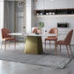 Glam 1/4/5/7 Pieces Dining Set Sintered Stone Dining Table Set with PU Leather Chairs Clearhalo 'Dining Room Sets' 'Dining Tables & Seating' 'dining_room_set' 'furn' 'furn_dining_room_set' 'Furniture' 'furniture_dining_room_set' 'Kitchen & Dining Furniture' 'kitchen&dining_furn' 'kitchen' 4429293