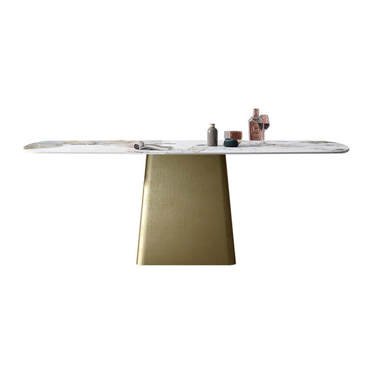 Glam 1/4/5/7 Pieces Dining Set Sintered Stone Dining Table Set with PU Leather Chairs Clearhalo 'Dining Room Sets' 'Dining Tables & Seating' 'dining_room_set' 'furn' 'furn_dining_room_set' 'Furniture' 'furniture_dining_room_set' 'Kitchen & Dining Furniture' 'kitchen&dining_furn' 'kitchen' 4429294