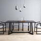 Rectangle Black Industrial Dining Table Pine Solid Wood Table with Trestle Base 70.9"L x 31.5"W x 29.5"H Clearhalo ' dining_table' 'Dining Tables & Seating' 'Dining Tables' 'Furniture' 'furniture_dining_table' 'Kitchen & Dining Furniture' 'kitchen&dining_furn' 'kitchen' 'kitchen_dining_table' 4429309