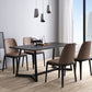 Rectangle Black Industrial Dining Table Pine Solid Wood Table with Trestle Base 55.1"L x 27.6"W x 29.5"H Clearhalo ' dining_table' 'Dining Tables & Seating' 'Dining Tables' 'Furniture' 'furniture_dining_table' 'Kitchen & Dining Furniture' 'kitchen&dining_furn' 'kitchen' 'kitchen_dining_table' 4429310