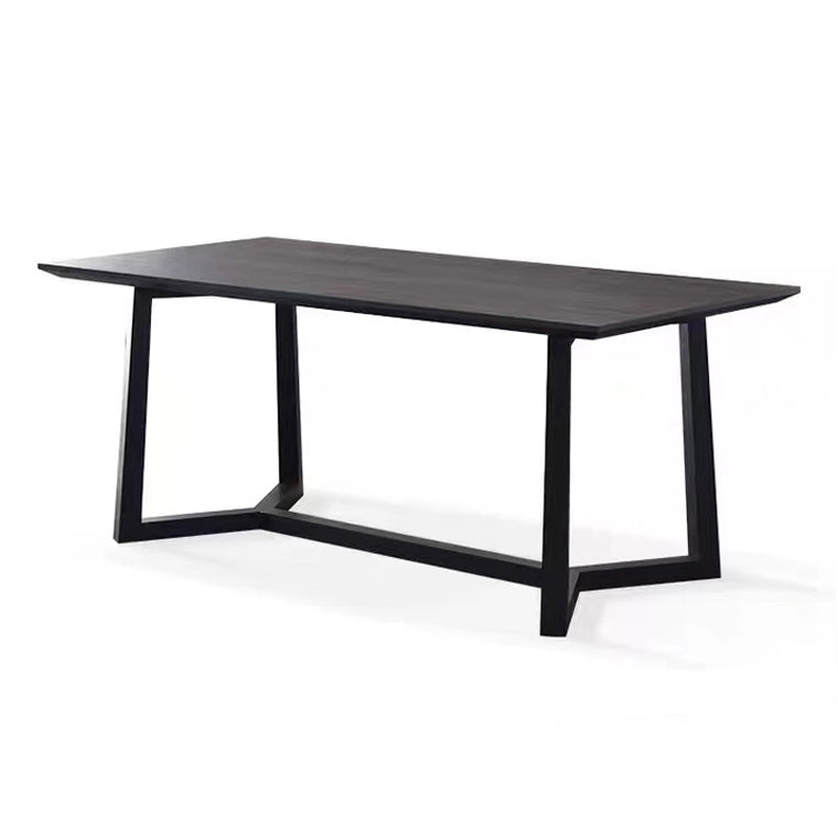 Rectangle Black Industrial Dining Table Pine Solid Wood Table with Trestle Base Clearhalo ' dining_table' 'Dining Tables & Seating' 'Dining Tables' 'Furniture' 'furniture_dining_table' 'Kitchen & Dining Furniture' 'kitchen&dining_furn' 'kitchen' 'kitchen_dining_table' 4429312