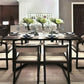 Rectangle Black Industrial Dining Table Pine Solid Wood Table with Trestle Base Clearhalo ' dining_table' 'Dining Tables & Seating' 'Dining Tables' 'Furniture' 'furniture_dining_table' 'Kitchen & Dining Furniture' 'kitchen&dining_furn' 'kitchen' 'kitchen_dining_table' 4429318