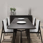 Rectangle Black Industrial Dining Table Pine Solid Wood Table with Trestle Base Clearhalo ' dining_table' 'Dining Tables & Seating' 'Dining Tables' 'Furniture' 'furniture_dining_table' 'Kitchen & Dining Furniture' 'kitchen&dining_furn' 'kitchen' 'kitchen_dining_table' 4429320