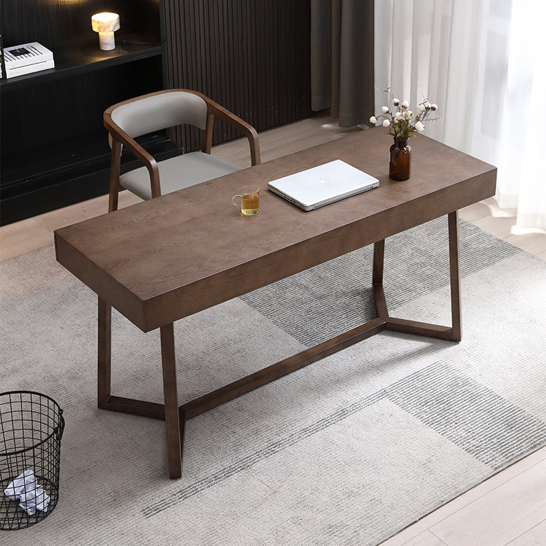 Solid Wood Contemporary Rectangular Dining Table Ash Wood Top Table with Trestle Base 70.9"L x 27.6"W x 29.5"H Without Chairs Clearhalo ' dining_table' 'Dining Tables & Seating' 'Dining Tables' 'furn' 'furn_dining_table' 'Furniture' 'furniture_dining_table' 'Kitchen & Dining Furniture' 'kitchen&dining_furn' 'kitchen' 'kitchen_dining_table' 4429362