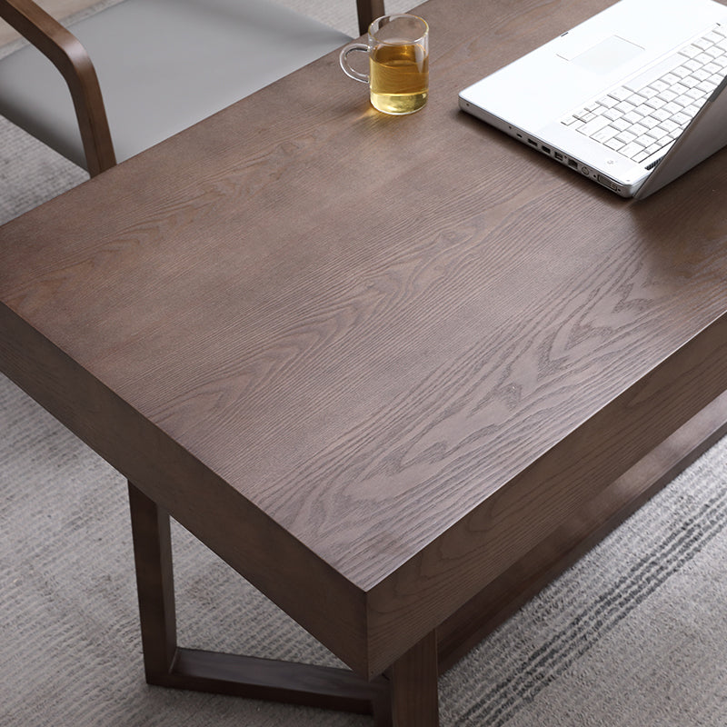 Solid Wood Contemporary Rectangular Dining Table Ash Wood Top Table with Trestle Base Clearhalo ' dining_table' 'Dining Tables & Seating' 'Dining Tables' 'furn' 'furn_dining_table' 'Furniture' 'furniture_dining_table' 'Kitchen & Dining Furniture' 'kitchen&dining_furn' 'kitchen' 'kitchen_dining_table' 4429364
