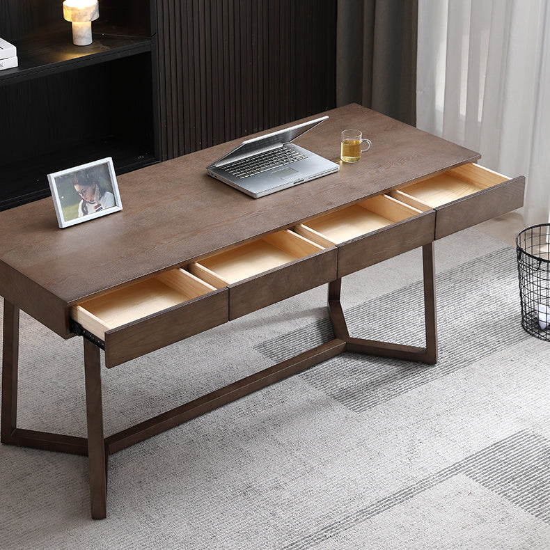 Solid Wood Contemporary Rectangular Dining Table Ash Wood Top Table with Trestle Base Clearhalo ' dining_table' 'Dining Tables & Seating' 'Dining Tables' 'furn' 'furn_dining_table' 'Furniture' 'furniture_dining_table' 'Kitchen & Dining Furniture' 'kitchen&dining_furn' 'kitchen' 'kitchen_dining_table' 4429365