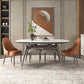 Traditional Luxury Dining Table Round Sintered Stone Dining Table with 4 Wood Legs White 47.2"L x 47.2"W x 29.5"H Without Chairs Clearhalo ' dining_table' 'Dining Tables & Seating' 'Dining Tables' 'furn' 'furn_dining_table' 'Furniture' 'furniture_dining_table' 'Kitchen & Dining Furniture' 'kitchen&dining_furn' 'kitchen' 'kitchen_dining_table' 4429427