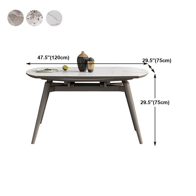 Traditional Luxury Dining Table Round Sintered Stone Dining Table with 4 Wood Legs Clearhalo ' dining_table' 'Dining Tables & Seating' 'Dining Tables' 'furn' 'furn_dining_table' 'Furniture' 'furniture_dining_table' 'Kitchen & Dining Furniture' 'kitchen&dining_furn' 'kitchen' 'kitchen_dining_table' 4429438