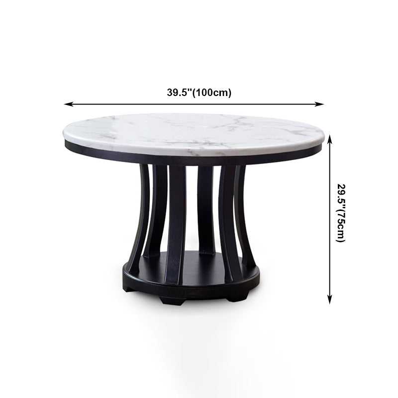 Modern White Standard Dining Table Round Marble Dining Table with Pedestal Base Clearhalo ' dining_table' 'Dining Tables & Seating' 'Dining Tables' 'furn' 'furn_dining_table' 'Furniture' 'furniture_dining_table' 'Kitchen & Dining Furniture' 'kitchen&dining_furn' 'kitchen' 'kitchen_dining_table' 4429449