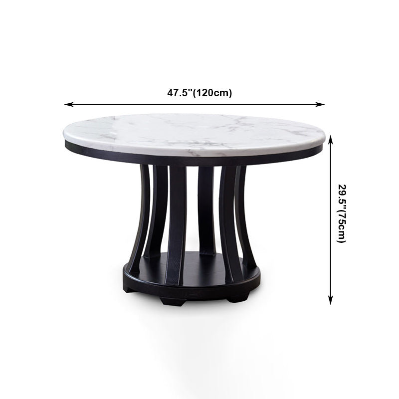 Modern White Standard Dining Table Round Marble Dining Table with Pedestal Base Clearhalo ' dining_table' 'Dining Tables & Seating' 'Dining Tables' 'furn' 'furn_dining_table' 'Furniture' 'furniture_dining_table' 'Kitchen & Dining Furniture' 'kitchen&dining_furn' 'kitchen' 'kitchen_dining_table' 4429451