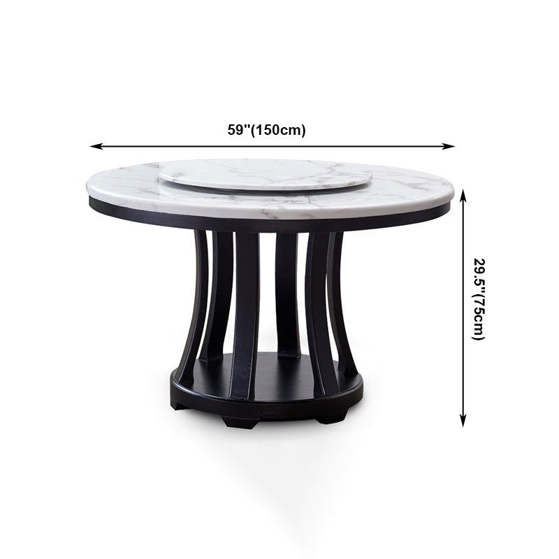 Modern White Standard Dining Table Round Marble Dining Table with Pedestal Base Clearhalo ' dining_table' 'Dining Tables & Seating' 'Dining Tables' 'furn' 'furn_dining_table' 'Furniture' 'furniture_dining_table' 'Kitchen & Dining Furniture' 'kitchen&dining_furn' 'kitchen' 'kitchen_dining_table' 4429455