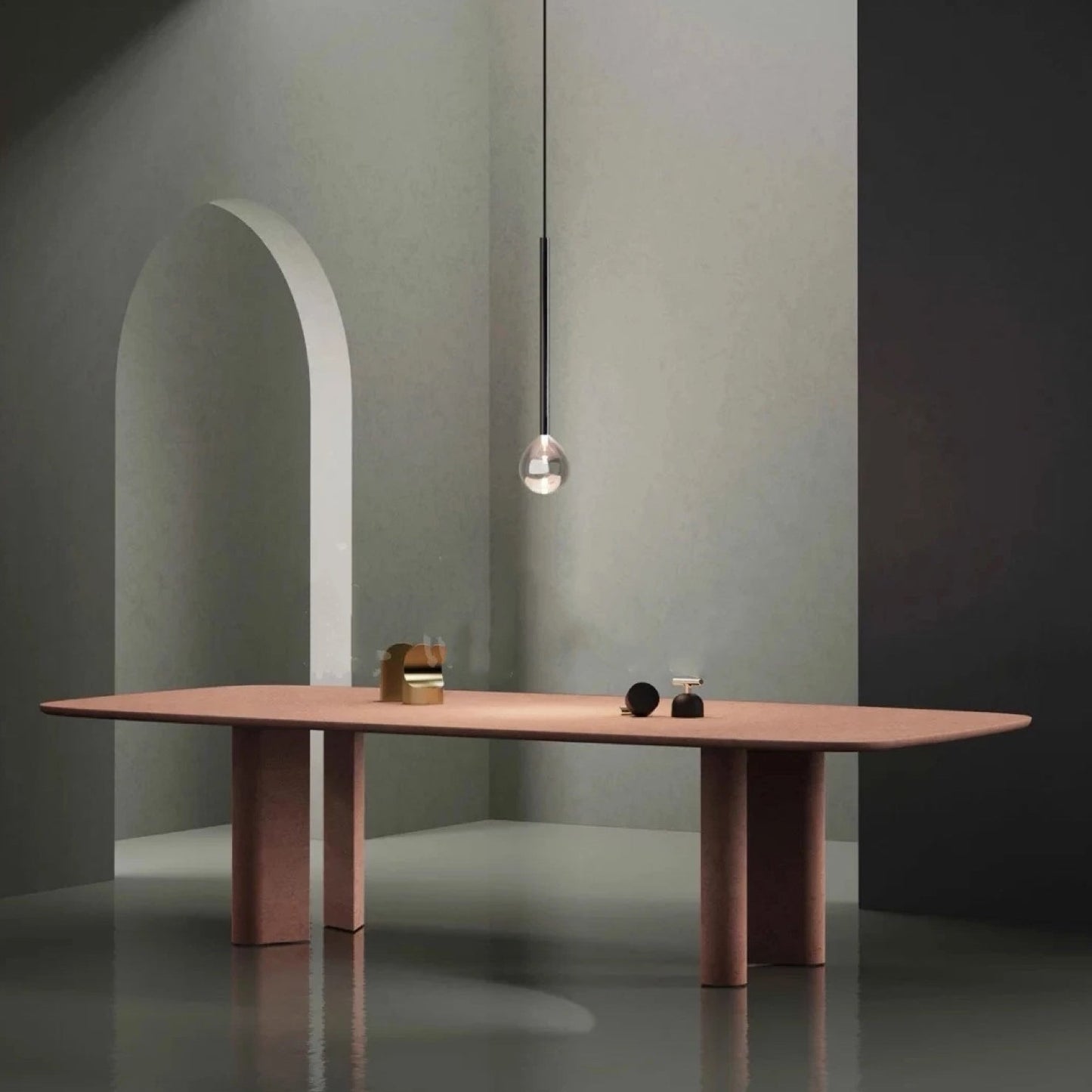 Rectangle Minimalist Dining Table Solid Wood Fixed Table with 4 Legs Pink 70.9"L x 31.5"W x 29.5"H Without Chairs Clearhalo ' dining_table' 'Dining Tables & Seating' 'Dining Tables' 'furn' 'furn_dining_table' 'Furniture' 'furniture_dining_table' 'Kitchen & Dining Furniture' 'kitchen&dining_furn' 'kitchen' 'kitchen_dining_table' 4429459
