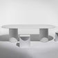 Oval Solid Wood Dining Table Modern Dinette Table with Double Pedestal Base White 63"L x 27.6"W x 29.5"H Without Chairs Clearhalo ' dining_table' 'Dining Tables & Seating' 'Dining Tables' 'furn' 'furn_dining_table' 'Furniture' 'furniture_dining_table' 'Kitchen & Dining Furniture' 'kitchen&dining_furn' 'kitchen' 'kitchen_dining_table' 4429469