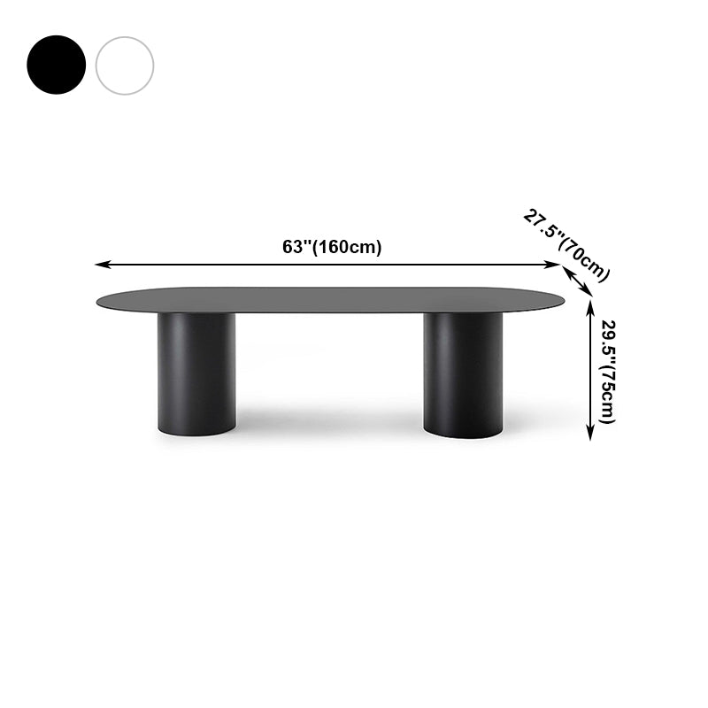 Oval Solid Wood Dining Table Modern Dinette Table with Double Pedestal Base Clearhalo ' dining_table' 'Dining Tables & Seating' 'Dining Tables' 'furn' 'furn_dining_table' 'Furniture' 'furniture_dining_table' 'Kitchen & Dining Furniture' 'kitchen&dining_furn' 'kitchen' 'kitchen_dining_table' 4429480