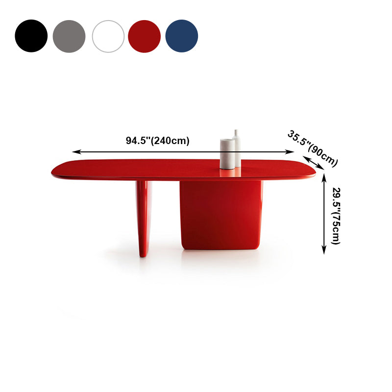 Rectangle Solid Wood Dining Table Modern Table with Double Pedestal Base Clearhalo ' dining_table' 'Dining Tables & Seating' 'Dining Tables' 'furn' 'furn_dining_table' 'Furniture' 'furniture_dining_table' 'Kitchen & Dining Furniture' 'kitchen&dining_furn' 'kitchen' 'kitchen_dining_table' 4429512