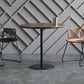 Modern Artificial Wood Table Round Dining Table with Metal Pedestal Base for Restaurant Walnut 31.5"L x 31.5"W x 29.5"H Without Chairs Clearhalo ' dining_table' 'Dining Tables & Seating' 'Dining Tables' 'furn' 'furn_dining_table' 'Furniture' 'furniture_dining_table' 'Kitchen & Dining Furniture' 'kitchen&dining_furn' 'kitchen' 'kitchen_dining_table' 4429513