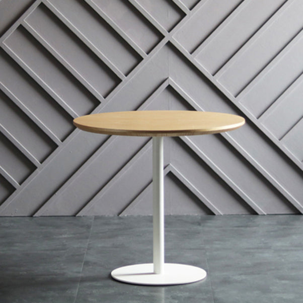 Modern Artificial Wood Table Round Dining Table with Metal Pedestal Base for Restaurant Natural Without Chairs Clearhalo ' dining_table' 'Dining Tables & Seating' 'Dining Tables' 'furn' 'furn_dining_table' 'Furniture' 'furniture_dining_table' 'Kitchen & Dining Furniture' 'kitchen&dining_furn' 'kitchen' 'kitchen_dining_table' 4429514