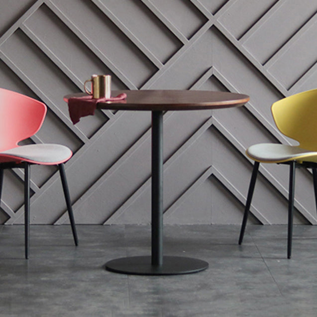 Modern Artificial Wood Table Round Dining Table with Metal Pedestal Base for Restaurant Clearhalo ' dining_table' 'Dining Tables & Seating' 'Dining Tables' 'furn' 'furn_dining_table' 'Furniture' 'furniture_dining_table' 'Kitchen & Dining Furniture' 'kitchen&dining_furn' 'kitchen' 'kitchen_dining_table' 4429527