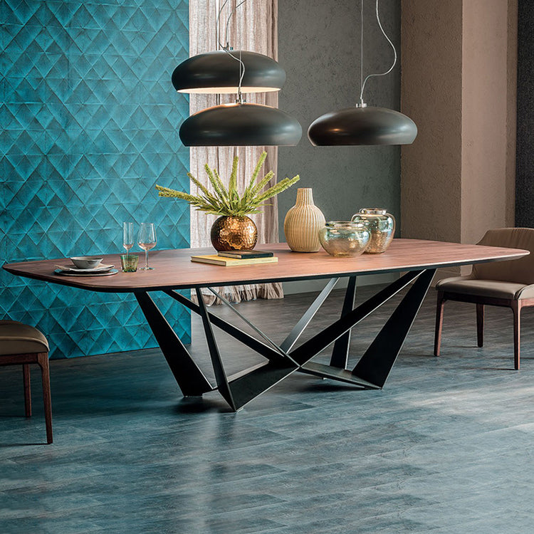 Industrial Solid Wood Table Kitchen Rectangle Dining Table with Black Metal Pedestal Base 63"L x 27.6"W x 29.5"H Without Chairs Clearhalo ' dining_table' 'Dining Tables & Seating' 'Dining Tables' 'furn' 'furn_dining_table' 'Furniture' 'furniture_dining_table' 'Kitchen & Dining Furniture' 'kitchen&dining_furn' 'kitchen' 'kitchen_dining_table' 4429533