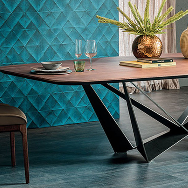 Industrial Solid Wood Table Kitchen Rectangle Dining Table with Black Metal Pedestal Base Clearhalo ' dining_table' 'Dining Tables & Seating' 'Dining Tables' 'furn' 'furn_dining_table' 'Furniture' 'furniture_dining_table' 'Kitchen & Dining Furniture' 'kitchen&dining_furn' 'kitchen' 'kitchen_dining_table' 4429536