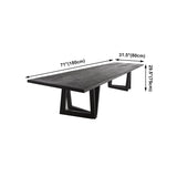 Industrial Solid Wooden Table Restaurant Rectangle Dining Table with Double Pedestal Base Clearhalo ' dining_table' 'Dining Tables & Seating' 'Dining Tables' 'furn' 'furn_dining_table' 'Furniture' 'furniture_dining_table' 'Kitchen & Dining Furniture' 'kitchen&dining_furn' 'kitchen' 'kitchen_dining_table' 4429550