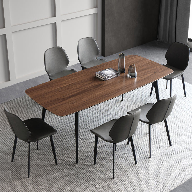 Sintered Stone Industrial Table Restaurant Rectangle Dining Table with 4 Metal Legs 63"L x 31.5"W x 29.5"H Without Chairs Clearhalo ' dining_table' 'Dining Tables & Seating' 'Dining Tables' 'furn' 'furn_dining_table' 'Furniture' 'furniture_dining_table' 'Kitchen & Dining Furniture' 'kitchen&dining_furn' 'kitchen' 'kitchen_dining_table' 4429578