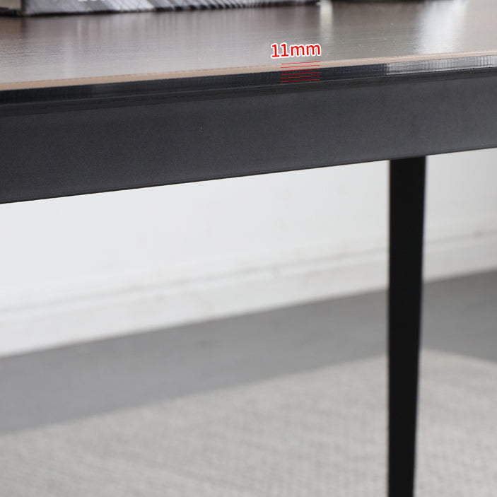 Sintered Stone Industrial Table Restaurant Rectangle Dining Table with 4 Metal Legs Clearhalo ' dining_table' 'Dining Tables & Seating' 'Dining Tables' 'furn' 'furn_dining_table' 'Furniture' 'furniture_dining_table' 'Kitchen & Dining Furniture' 'kitchen&dining_furn' 'kitchen' 'kitchen_dining_table' 4429586