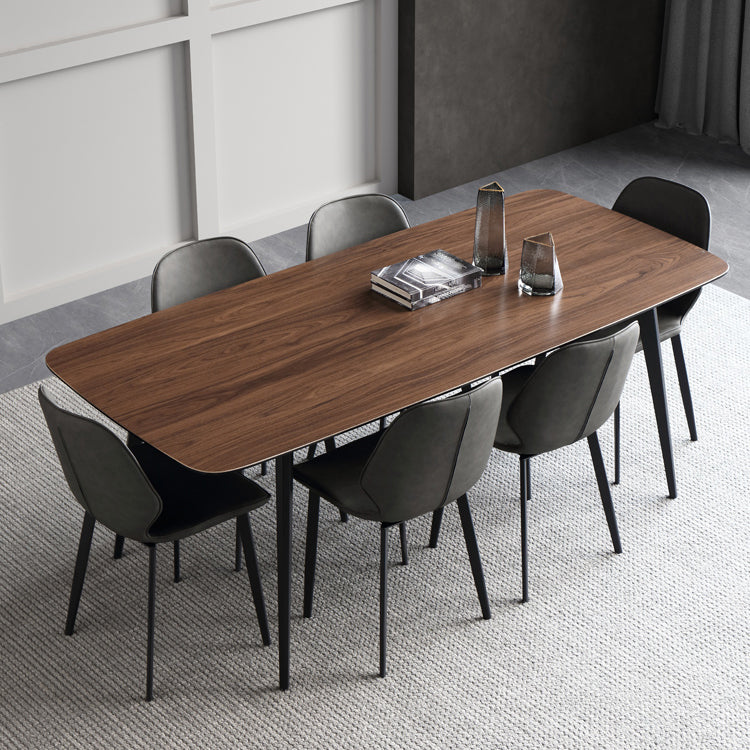 Sintered Stone Industrial Table Restaurant Rectangle Dining Table with 4 Metal Legs Clearhalo ' dining_table' 'Dining Tables & Seating' 'Dining Tables' 'furn' 'furn_dining_table' 'Furniture' 'furniture_dining_table' 'Kitchen & Dining Furniture' 'kitchen&dining_furn' 'kitchen' 'kitchen_dining_table' 4429588