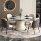 Sintered Stone Top Extendable Table Modern Round Table with Pedestal Base 59.1"L x 59.1"W x 29.5"H Without Chairs Clearhalo ' dining_table' 'Dining Tables & Seating' 'Dining Tables' 'furn' 'furn_dining_table' 'Furniture' 'furniture_dining_table' 'Kitchen & Dining Furniture' 'kitchen&dining_furn' 'kitchen' 'kitchen_dining_table' 4429595