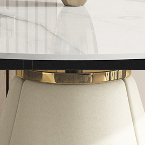 Sintered Stone Top Extendable Table Modern Round Table with Pedestal Base Clearhalo ' dining_table' 'Dining Tables & Seating' 'Dining Tables' 'furn' 'furn_dining_table' 'Furniture' 'furniture_dining_table' 'Kitchen & Dining Furniture' 'kitchen&dining_furn' 'kitchen' 'kitchen_dining_table' 4429602