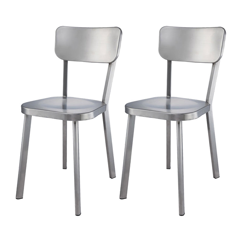 Modern Metal Dining Side Chair Open Back Dining Armless Chair for Restaurant Stainless-Steel 2 Piece Set Clearhalo ' kitchen&dining_furn' 'Dining Chairs' 'Dining Tables & Seating' 'dining_chair' 'furn' 'furn_dining_chair' 'Furniture' 'furniture_dining_chair' 'Kitchen & Dining Furniture' 'kitchen' 4429666