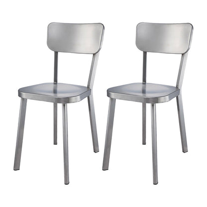 Modern Metal Dining Side Chair Open Back Dining Armless Chair for Restaurant Stainless-Steel 2 Piece Set Clearhalo ' kitchen&dining_furn' 'Dining Chairs' 'Dining Tables & Seating' 'dining_chair' 'furn' 'furn_dining_chair' 'Furniture' 'furniture_dining_chair' 'Kitchen & Dining Furniture' 'kitchen' 4429666