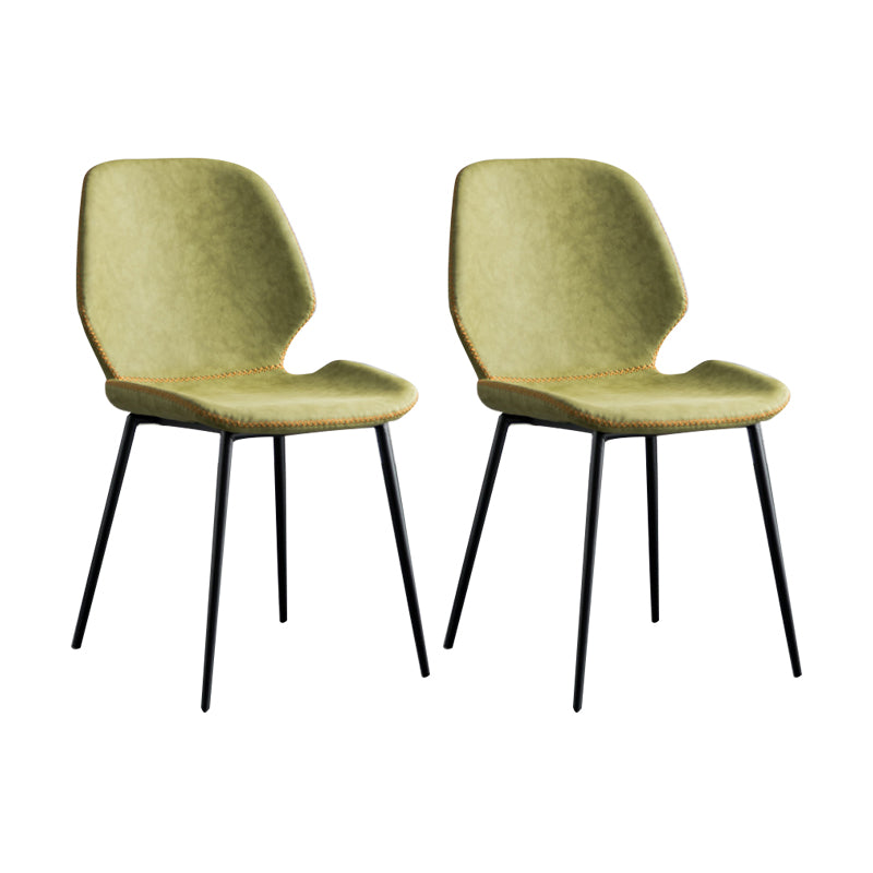 Modern Metal Dining Side Chair Solid Back Dining Armless Chair for Restaurant Use Green 2 Piece Set Clearhalo ' kitchen&dining_furn' 'Dining Chairs' 'Dining Tables & Seating' 'dining_chair' 'furn' 'furn_dining_chair' 'Furniture' 'furniture_dining_chair' 'Kitchen & Dining Furniture' 'kitchen' 4429683