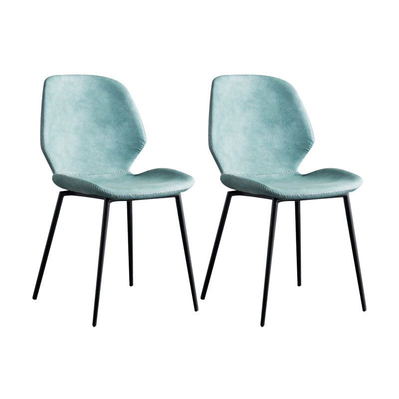 Modern Metal Dining Side Chair Solid Back Dining Armless Chair for Restaurant Use Navy 2 Piece Set Clearhalo ' kitchen&dining_furn' 'Dining Chairs' 'Dining Tables & Seating' 'dining_chair' 'furn' 'furn_dining_chair' 'Furniture' 'furniture_dining_chair' 'Kitchen & Dining Furniture' 'kitchen' 4429689