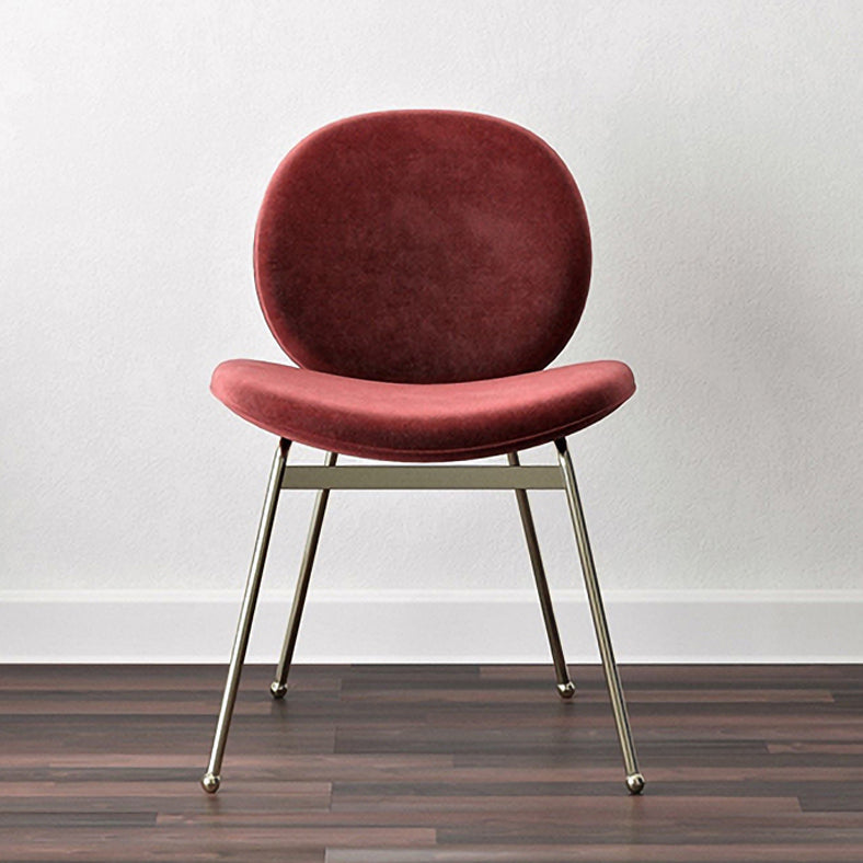 Minimalist Design Linen Fabric Dining Chair Armless Solid Back Chairs for Home Red 1 Piece Clearhalo ' kitchen&dining_furn' 'Dining Chairs' 'Dining Tables & Seating' 'dining_chair' 'furn' 'furn_dining_chair' 'Furniture' 'furniture_dining_chair' 'Kitchen & Dining Furniture' 'kitchen' 4429701