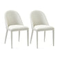 Contemporary Design Armless Solid Back Side Chairs Leather Dining Chairs for Home White 2 Piece Set Clearhalo ' kitchen&dining_furn' 'Dining Chairs' 'Dining Tables & Seating' 'dining_chair' 'furn' 'furn_dining_chair' 'Furniture' 'furniture_dining_chair' 'Kitchen & Dining Furniture' 'kitchen' 4429713