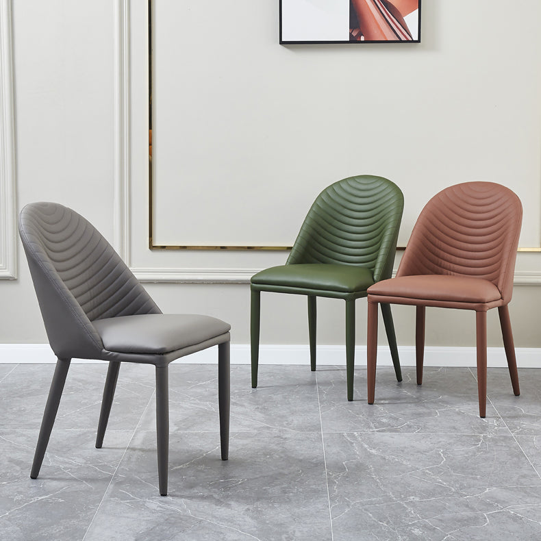 Contemporary Design Armless Solid Back Side Chairs Leather Dining Chairs for Home Clearhalo ' kitchen&dining_furn' 'Dining Chairs' 'Dining Tables & Seating' 'dining_chair' 'furn' 'furn_dining_chair' 'Furniture' 'furniture_dining_chair' 'Kitchen & Dining Furniture' 'kitchen' 4429716