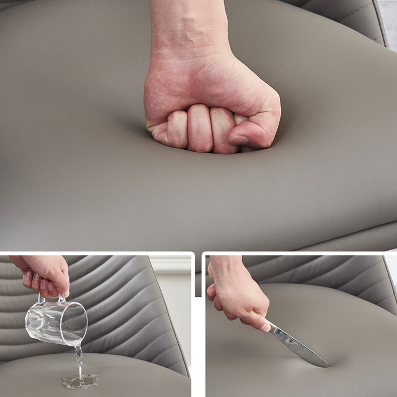 Contemporary Design Armless Solid Back Side Chairs Leather Dining Chairs for Home Clearhalo ' kitchen&dining_furn' 'Dining Chairs' 'Dining Tables & Seating' 'dining_chair' 'furn' 'furn_dining_chair' 'Furniture' 'furniture_dining_chair' 'Kitchen & Dining Furniture' 'kitchen' 4429721