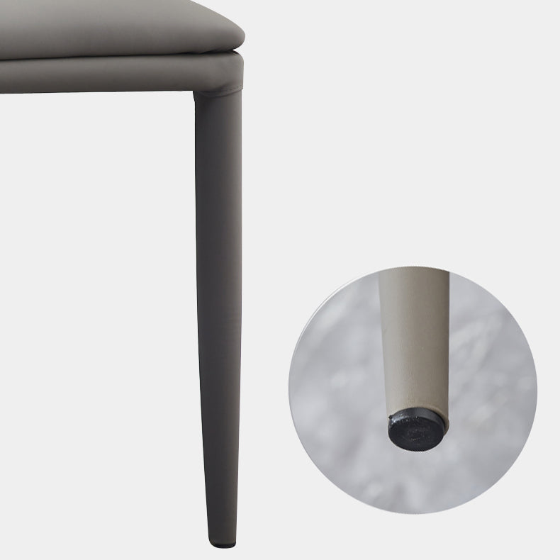 Contemporary Design Armless Solid Back Side Chairs Leather Dining Chairs for Home Clearhalo ' kitchen&dining_furn' 'Dining Chairs' 'Dining Tables & Seating' 'dining_chair' 'furn' 'furn_dining_chair' 'Furniture' 'furniture_dining_chair' 'Kitchen & Dining Furniture' 'kitchen' 4429723