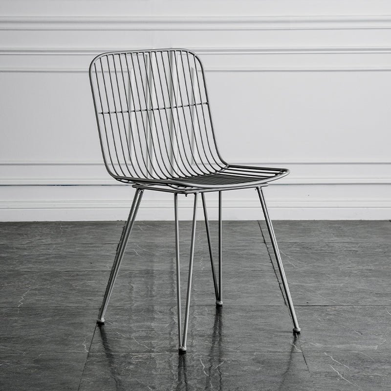 Contemporary Design Open Back Dining Side Chair Armless Dining Side Chairs Grey 1 Piece Clearhalo ' kitchen&dining_furn' 'Dining Chairs' 'Dining Tables & Seating' 'dining_chair' 'furn' 'furn_dining_chair' 'Furniture' 'furniture_dining_chair' 'Kitchen & Dining Furniture' 'kitchen' 4429734