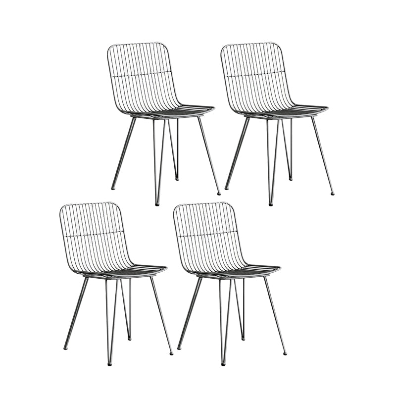 Contemporary Design Open Back Dining Side Chair Armless Dining Side Chairs Grey 4 Piece Set Clearhalo ' kitchen&dining_furn' 'Dining Chairs' 'Dining Tables & Seating' 'dining_chair' 'furn' 'furn_dining_chair' 'Furniture' 'furniture_dining_chair' 'Kitchen & Dining Furniture' 'kitchen' 4429739