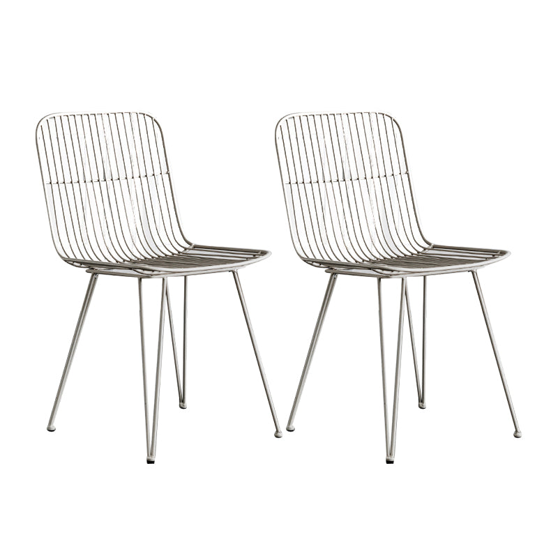 Contemporary Design Open Back Dining Side Chair Armless Dining Side Chairs Light Gray 2 Piece Set Clearhalo ' kitchen&dining_furn' 'Dining Chairs' 'Dining Tables & Seating' 'dining_chair' 'furn' 'furn_dining_chair' 'Furniture' 'furniture_dining_chair' 'Kitchen & Dining Furniture' 'kitchen' 4429743