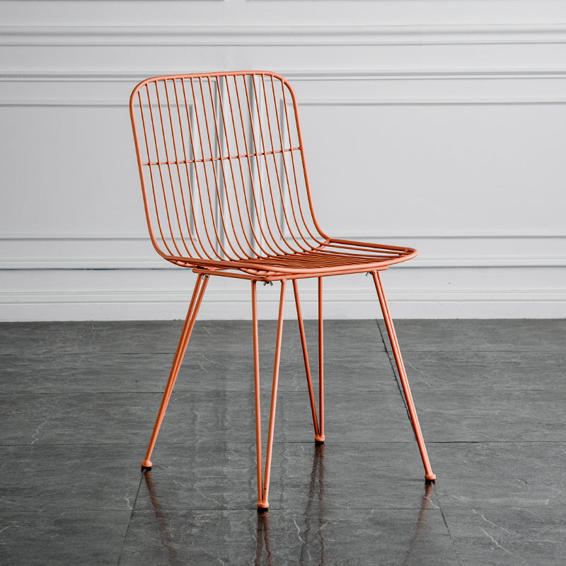 Contemporary Design Open Back Dining Side Chair Armless Dining Side Chairs Pink 1 Piece Clearhalo ' kitchen&dining_furn' 'Dining Chairs' 'Dining Tables & Seating' 'dining_chair' 'furn' 'furn_dining_chair' 'Furniture' 'furniture_dining_chair' 'Kitchen & Dining Furniture' 'kitchen' 4429745