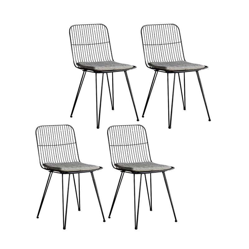 Contemporary Design Open Back Dining Side Chair Armless Dining Side Chairs Gloss Black 4 Piece Set Clearhalo ' kitchen&dining_furn' 'Dining Chairs' 'Dining Tables & Seating' 'dining_chair' 'furn' 'furn_dining_chair' 'Furniture' 'furniture_dining_chair' 'Kitchen & Dining Furniture' 'kitchen' 4429750