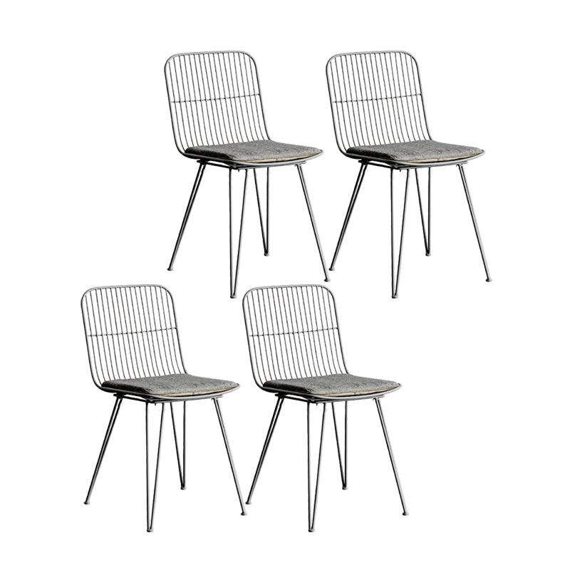 Contemporary Design Open Back Dining Side Chair Armless Dining Side Chairs Smoke Gray 4 Piece Set Clearhalo ' kitchen&dining_furn' 'Dining Chairs' 'Dining Tables & Seating' 'dining_chair' 'furn' 'furn_dining_chair' 'Furniture' 'furniture_dining_chair' 'Kitchen & Dining Furniture' 'kitchen' 4429753