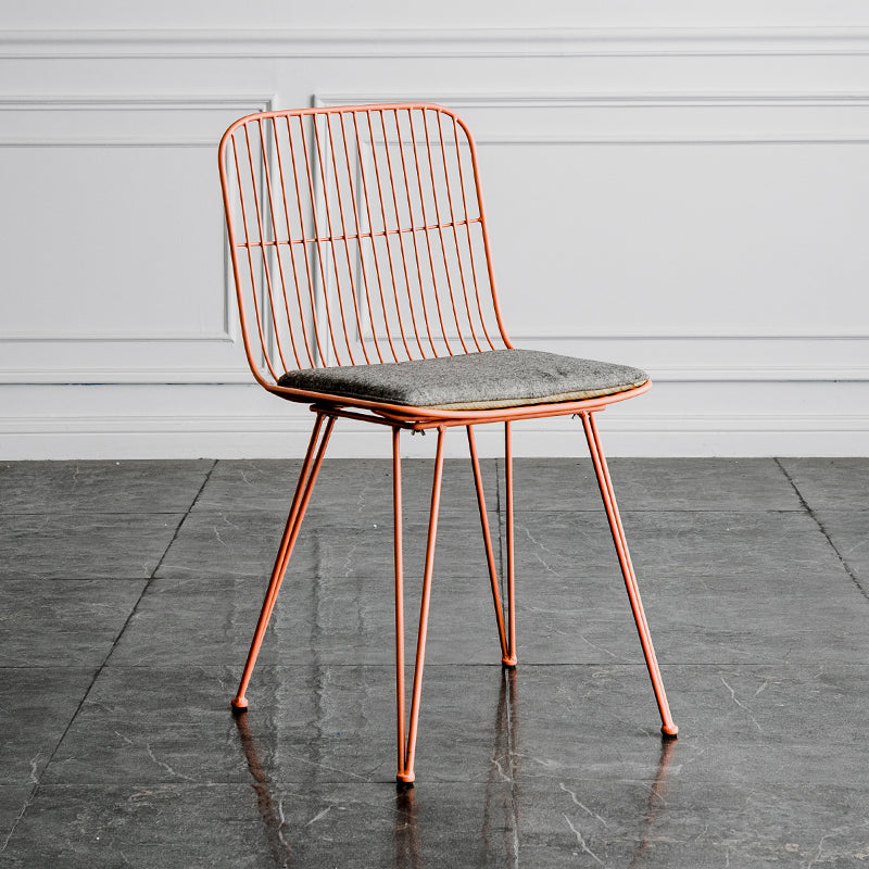 Contemporary Design Open Back Dining Side Chair Armless Dining Side Chairs Nude Pink 1 Piece Clearhalo ' kitchen&dining_furn' 'Dining Chairs' 'Dining Tables & Seating' 'dining_chair' 'furn' 'furn_dining_chair' 'Furniture' 'furniture_dining_chair' 'Kitchen & Dining Furniture' 'kitchen' 4429754