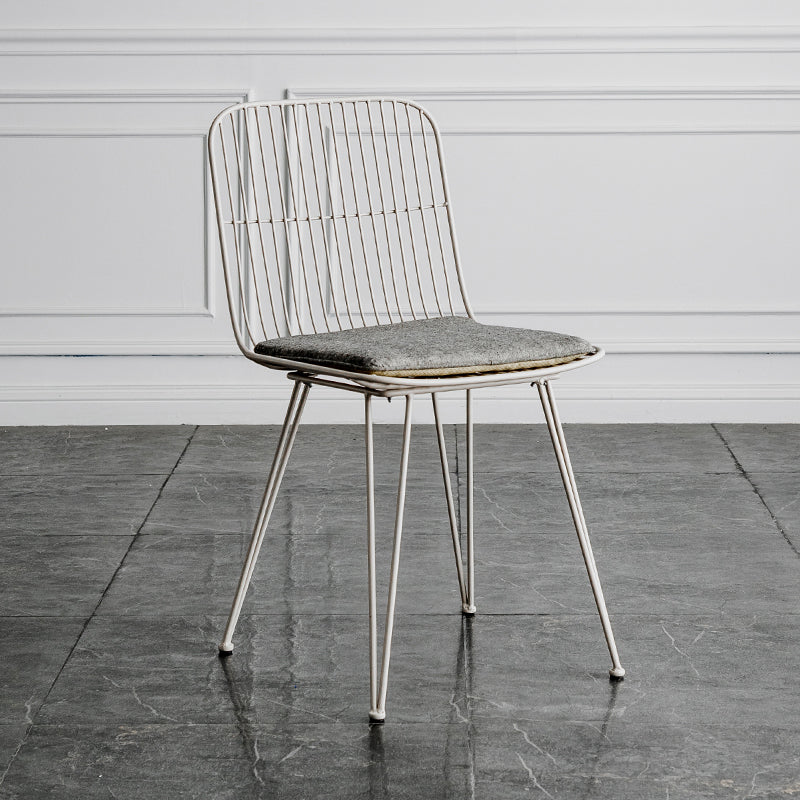 Contemporary Design Open Back Dining Side Chair Armless Dining Side Chairs Silver Gray 1 Piece Clearhalo ' kitchen&dining_furn' 'Dining Chairs' 'Dining Tables & Seating' 'dining_chair' 'furn' 'furn_dining_chair' 'Furniture' 'furniture_dining_chair' 'Kitchen & Dining Furniture' 'kitchen' 4429757