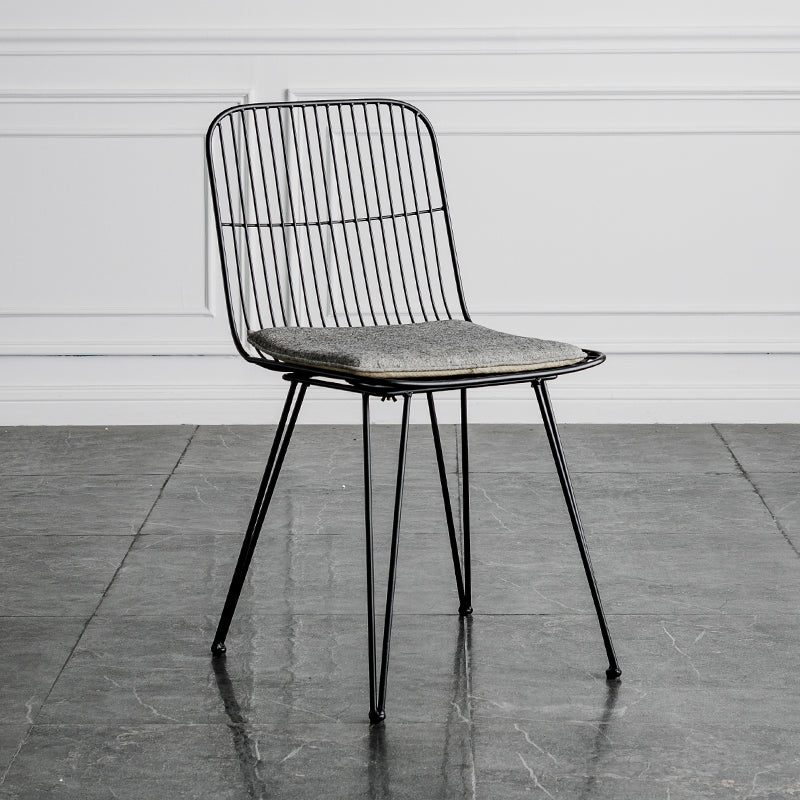 Contemporary Design Open Back Dining Side Chair Armless Dining Side Chairs Black-Gray 1 Piece Clearhalo ' kitchen&dining_furn' 'Dining Chairs' 'Dining Tables & Seating' 'dining_chair' 'furn' 'furn_dining_chair' 'Furniture' 'furniture_dining_chair' 'Kitchen & Dining Furniture' 'kitchen' 4429760