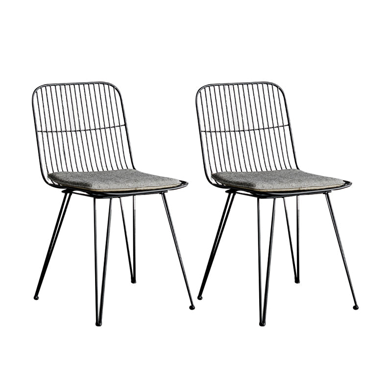 Contemporary Design Open Back Dining Side Chair Armless Dining Side Chairs Black-Gray 2 Piece Set Clearhalo ' kitchen&dining_furn' 'Dining Chairs' 'Dining Tables & Seating' 'dining_chair' 'furn' 'furn_dining_chair' 'Furniture' 'furniture_dining_chair' 'Kitchen & Dining Furniture' 'kitchen' 4429761